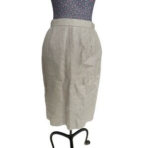 Burberrys Vintage Linen Blend Pencil Skirt Size 4